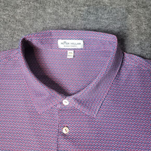 Peter Millar Bay Men's 2XL Performance Purple Golf Shirt - Picture 3 of 8